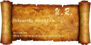 Udvardy Rozália névjegykártya