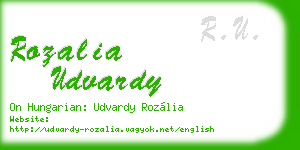 rozalia udvardy business card